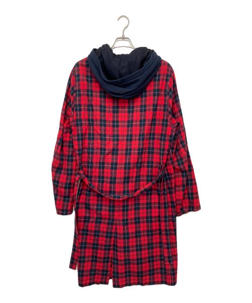 UNDERCOVER（アンダーカバー）UNDERCOVER (アンダーカバー) Hooded Layered Gown Coat レッド サイズ:3の古着・服飾アイテム