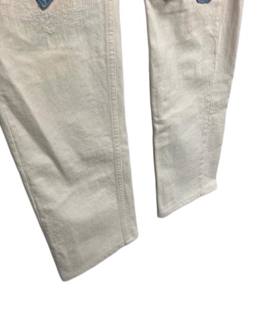 Denham（デンハム）Denham (デンハム) 27200-5-11028　パッチワークホワイトジーンズ ホワイト サイズ:W31×L32の古着・服飾アイテム