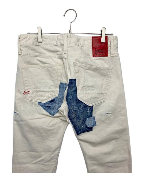 Denham（デンハム）Denham (デンハム) 27200-5-11028　パッチワークホワイトジーンズ ホワイト サイズ:W31×L32の古着・服飾アイテム