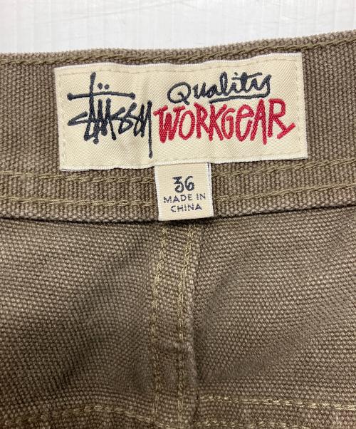 stussy（ステューシー）stussy (ステューシー) Work Short Washed Canvas ブラウン サイズ:36の古着・服飾アイテム