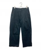 UNIVERSAL PRODUCTS.ユニバーサルプロダクツ）の古着「NO TUCK WIDE CHINO TROUSERS」｜ブラック