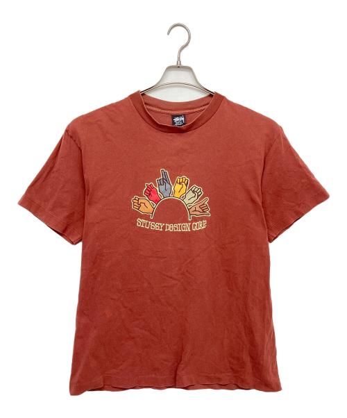 stussy（ステューシー）stussy (ステューシー) 80’ｓ　半袖カットソー ブラウン サイズ:Lの古着・服飾アイテム
