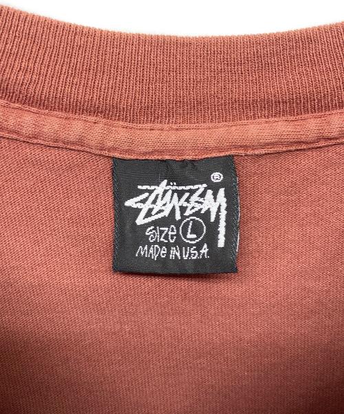 stussy（ステューシー）stussy (ステューシー) 80’ｓ　半袖カットソー ブラウン サイズ:Lの古着・服飾アイテム