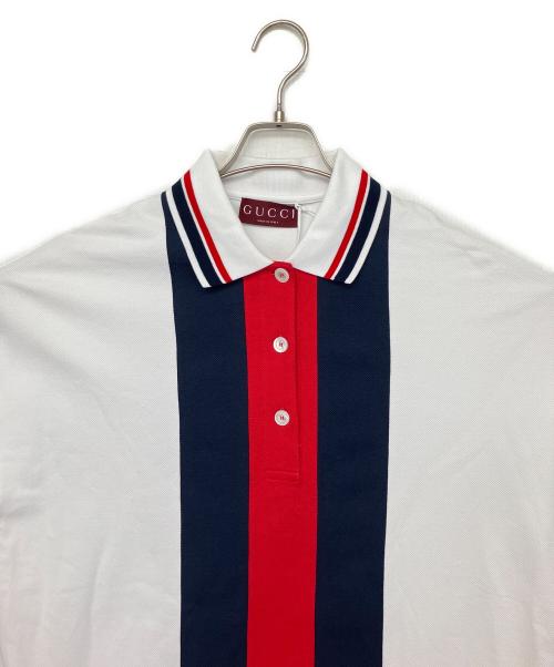 GUCCI（グッチ）GUCCI (グッチ) ウェブストライプポロシャツワンピース ホワイト サイズ:Mの古着・服飾アイテム