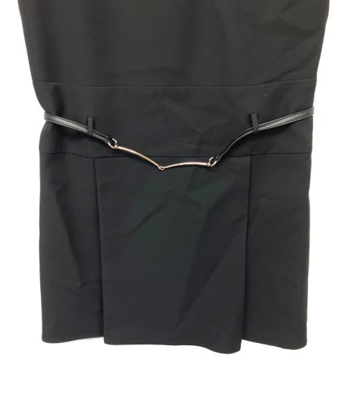 GUCCI（グッチ）GUCCI (グッチ) 763122 Z8B0L ホースビットベルト付きミニワンピース ブラック サイズ:38の古着・服飾アイテム