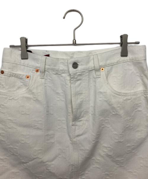 GUCCI（グッチ）GUCCI (グッチ) Skirt with monogram　スカート ホワイト サイズ:42の古着・服飾アイテム