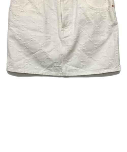 GUCCI（グッチ）GUCCI (グッチ) Skirt with monogram　スカート ホワイト サイズ:42の古着・服飾アイテム