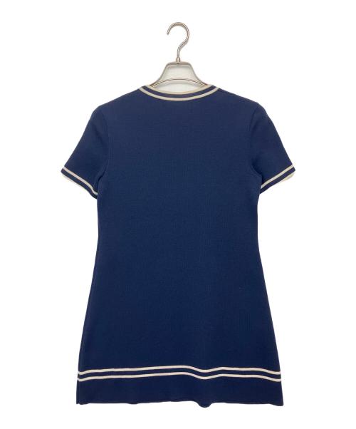 GUCCI（グッチ）GUCCI (グッチ) GGジャカードウールワンピース　半袖ワンピース ネイビー サイズ:Sの古着・服飾アイテム