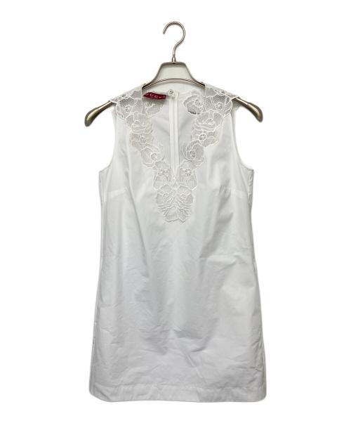 GUCCI（グッチ）GUCCI (グッチ) ノースリーブ・キャミソールワンピース ホワイト サイズ:38の古着・服飾アイテム