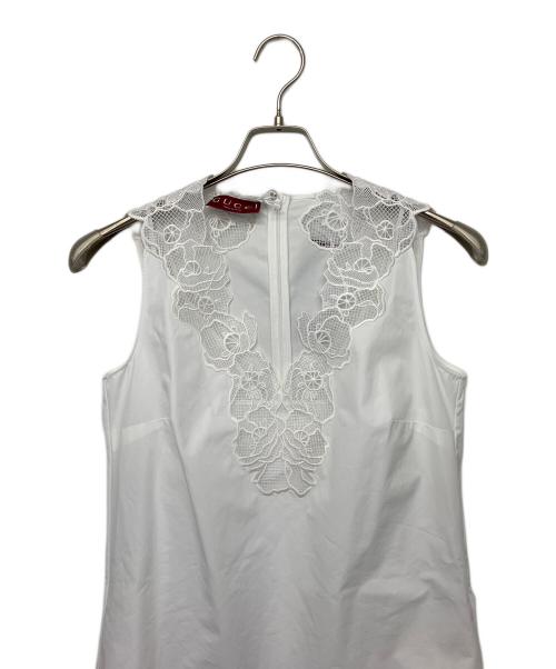 GUCCI（グッチ）GUCCI (グッチ) ノースリーブ・キャミソールワンピース ホワイト サイズ:38の古着・服飾アイテム