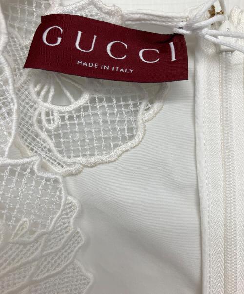 GUCCI（グッチ）GUCCI (グッチ) ノースリーブ・キャミソールワンピース ホワイト サイズ:38の古着・服飾アイテム