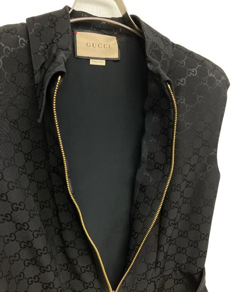 GUCCI（グッチ）GUCCI (グッチ) GG柄バックルベルト付きジャンプスーツ ブラック サイズ:40の古着・服飾アイテム