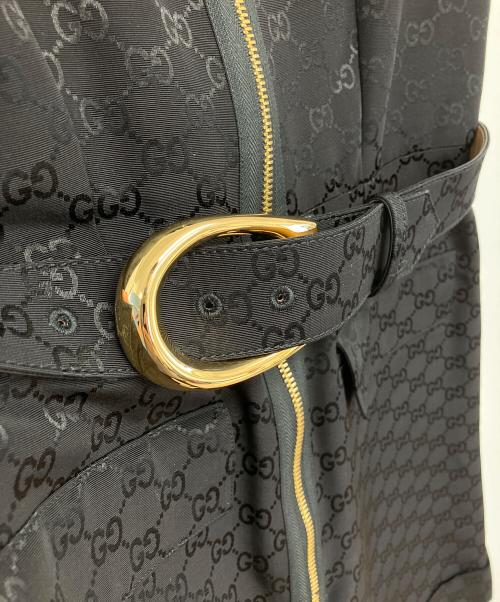 GUCCI（グッチ）GUCCI (グッチ) GG柄バックルベルト付きジャンプスーツ ブラック サイズ:40の古着・服飾アイテム