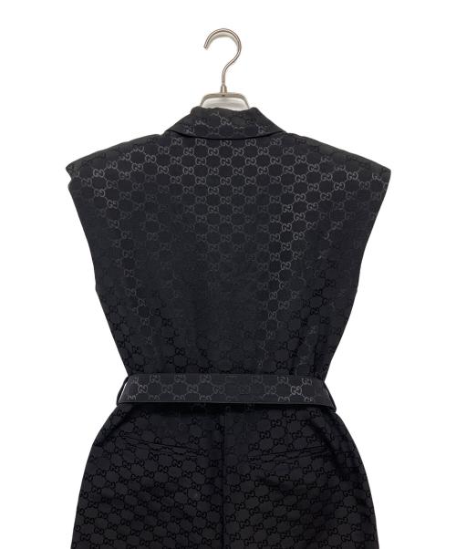 GUCCI（グッチ）GUCCI (グッチ) GG柄バックルベルト付きジャンプスーツ ブラック サイズ:40の古着・服飾アイテム