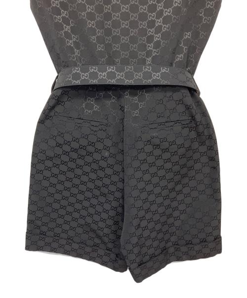 GUCCI（グッチ）GUCCI (グッチ) GG柄バックルベルト付きジャンプスーツ ブラック サイズ:40の古着・服飾アイテム