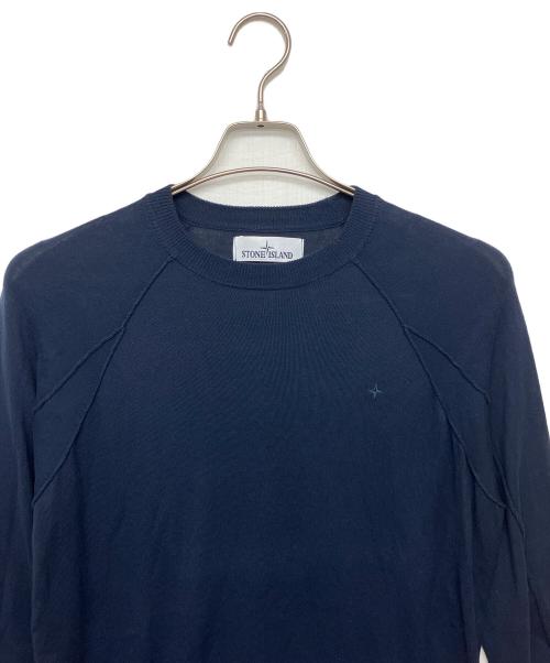 STONE ISLAND（ストーンアイランド）STONE ISLAND (ストーンアイランド) 薄手ニット ネイビー サイズ:Sの古着・服飾アイテム