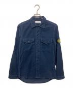 STONE ISLANDストーンアイランド）の古着「モールスキンシャツ　長袖シャツ」｜ネイビー