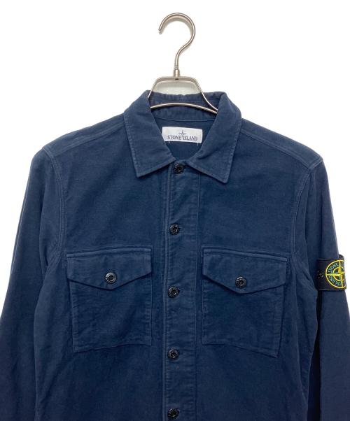 STONE ISLAND（ストーンアイランド）STONE ISLAND (ストーンアイランド) モールスキンシャツ　長袖シャツ ネイビー サイズ:Sの古着・服飾アイテム