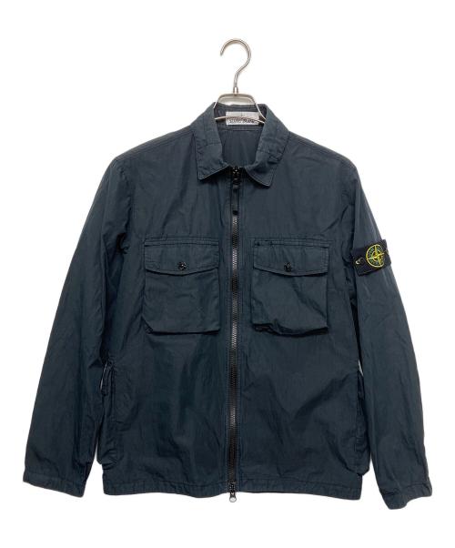 STONE ISLAND（ストーンアイランド）STONE ISLAND (ストーンアイランド) ジップフロントオーバーシャツ ブラック サイズ:Sの古着・服飾アイテム