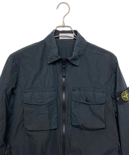 STONE ISLAND（ストーンアイランド）STONE ISLAND (ストーンアイランド) ジップフロントオーバーシャツ ブラック サイズ:Sの古着・服飾アイテム