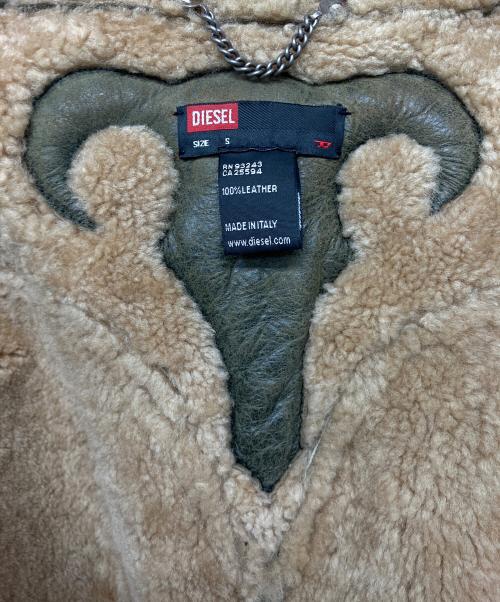 DIESEL（ディーゼル）DIESEL (ディーゼル) ムートンジャケット ブラウン サイズ:Sの古着・服飾アイテム