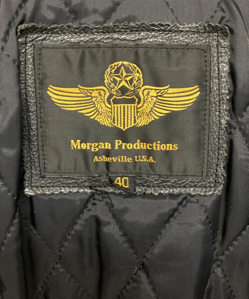 MORGAN PRODUCTION（モルガン プロダクションズ）MORGAN PRODUCTION (モルガン プロダクションズ) NA-309 レザージャケット ブラック サイズ:40の古着・服飾アイテム