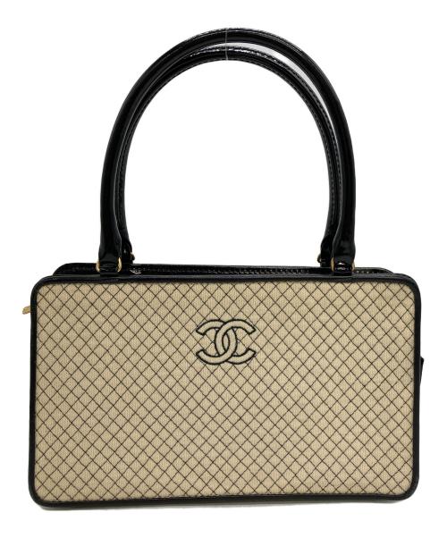 CHANEL（シャネル）CHANEL (シャネル) マイクロキルティング　ハンドバッグ ベージュ×ブラックの古着・服飾アイテム