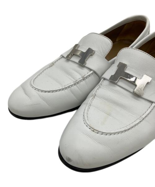HERMES（エルメス）HERMES (エルメス) AF211288Z ローファー ホワイト サイズ:38の古着・服飾アイテム