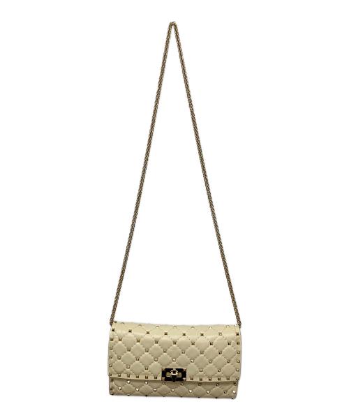 VALENTINO（ヴァレンティノ）VALENTINO (ヴァレンティノ) ロックスタッズ　ショルダーバッグ ホワイトの古着・服飾アイテム