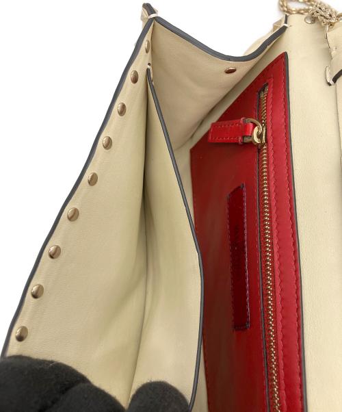 VALENTINO（ヴァレンティノ）VALENTINO (ヴァレンティノ) ロックスタッズ　ショルダーバッグ ホワイトの古着・服飾アイテム
