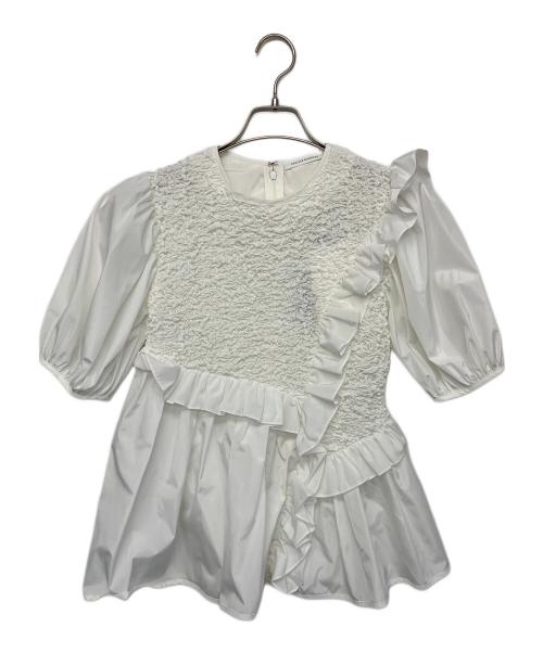 CECILIE BAHNSEN（セシリーバンセン）Cecilie Bahnsen (セシリーバンセン) 01.22-ＲＴＷ0023　ペプラムブラウス ホワイト サイズ:８号 未使用品の古着・服飾アイテム