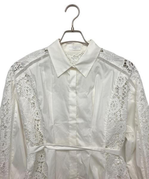 mallowblue（mallowblue）mallowblue (mallowblue) ELENA　カトワーク長袖ブラウス ホワイト サイズ:FREEの古着・服飾アイテム