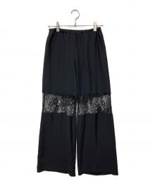 YANMI（YANMI）の古着「LACE PANEL PANTS　26SS」｜ブラック