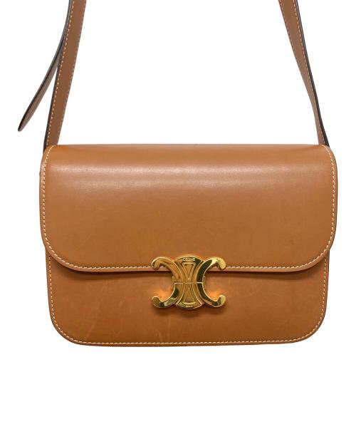 CELINE（セリーヌ）CELINE (セリーヌ) ティーン　トリオンフ　ショルダーバッグ ブラウンの古着・服飾アイテム