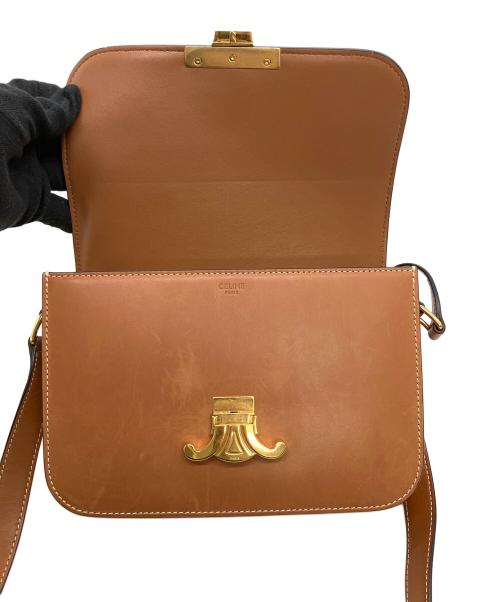 CELINE（セリーヌ）CELINE (セリーヌ) ティーン　トリオンフ　ショルダーバッグ ブラウンの古着・服飾アイテム