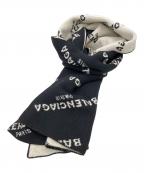 BALENCIAGAバレンシアガ）の古着「オールオーバーロゴマフラー」｜ブラック