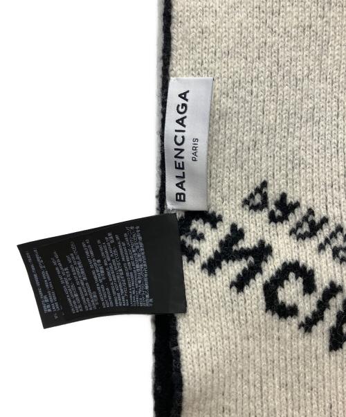 BALENCIAGA（バレンシアガ）BALENCIAGA (バレンシアガ) オールオーバーロゴマフラー ブラックの古着・服飾アイテム