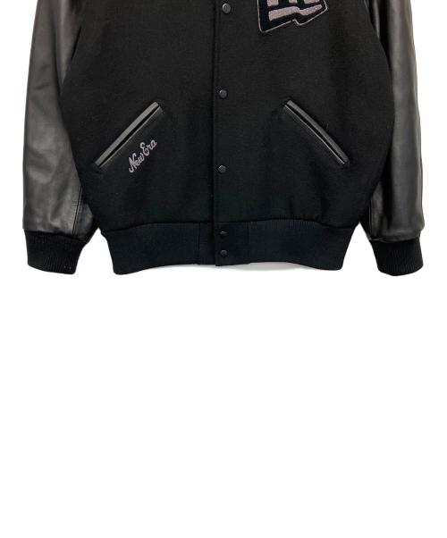 New Era（ニューエラ）New Era (ニューエラ) レザー切替スタジャン ブラック サイズ:Lの古着・服飾アイテム