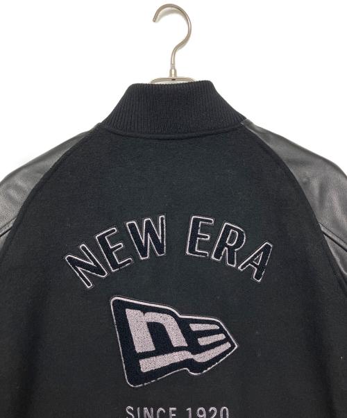 New Era（ニューエラ）New Era (ニューエラ) レザー切替スタジャン ブラック サイズ:Lの古着・服飾アイテム