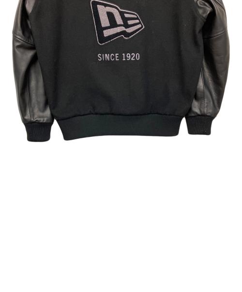 New Era（ニューエラ）New Era (ニューエラ) レザー切替スタジャン ブラック サイズ:Lの古着・服飾アイテム