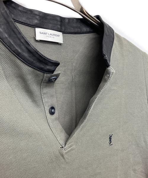 Saint Laurent Paris（サンローランパリ）Saint Laurent Paris (サンローランパリ) 3153444　半袖カットソー カーキ×ブラック サイズ:Lの古着・服飾アイテム