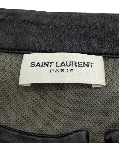 Saint Laurent Paris（サンローランパリ）Saint Laurent Paris (サンローランパリ) 3153444　半袖カットソー カーキ×ブラック サイズ:Lの古着・服飾アイテム