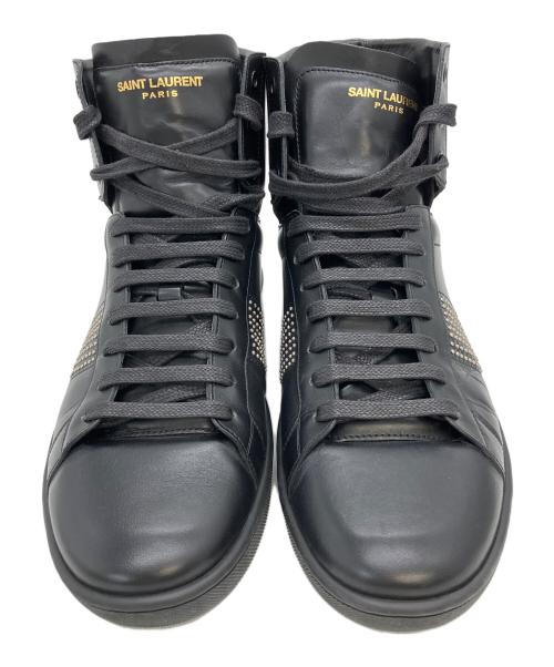 Saint Laurent Paris（サンローランパリ）Saint Laurent Paris (サンローランパリ) スタッズ ミッドカットスニーカー ブラック サイズ:25.5cmの古着・服飾アイテム
