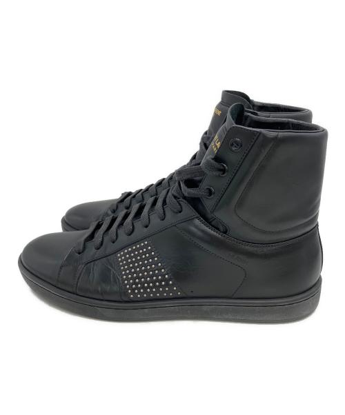 Saint Laurent Paris（サンローランパリ）Saint Laurent Paris (サンローランパリ) スタッズ ミッドカットスニーカー ブラック サイズ:25.5cmの古着・服飾アイテム