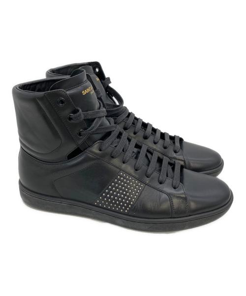 Saint Laurent Paris（サンローランパリ）Saint Laurent Paris (サンローランパリ) スタッズ ミッドカットスニーカー ブラック サイズ:25.5cmの古着・服飾アイテム