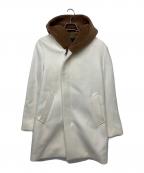 1piu1uguale3ウノピュウノウグァーレトレ）の古着「WRAP NECK HOOD COAT コート」｜ホワイト