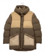1piu1uguale3×EMMETIウノピュウノウグァーレトレ×エンメティ）の古着「MOUNTAIN HOODED COAT」｜ブラウン×アイボリー