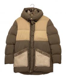 1piu1uguale3×EMMETI（ウノピュウノウグァーレトレ×エンメティ）の古着「MOUNTAIN HOODED COAT」｜ブラウン×アイボリー