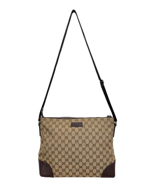 GUCCI（グッチ）GUCCI (グッチ) GGキャンバスショルダーバッグ ブラウンの古着・服飾アイテム