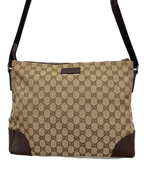 GUCCI（グッチ）GUCCI (グッチ) GGキャンバスショルダーバッグ ブラウンの古着・服飾アイテム